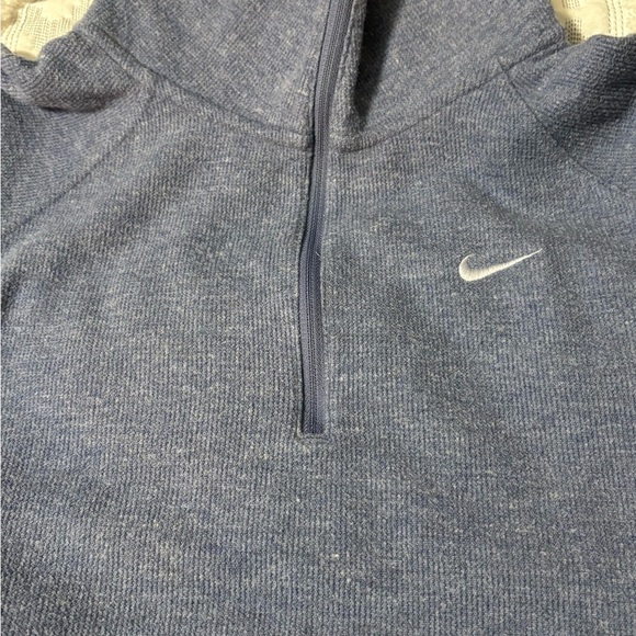 Nike 1/4 zip woman’s sweater size L. Heathered blue, with pockets. Long sleeve. - Picture 3 of 14
